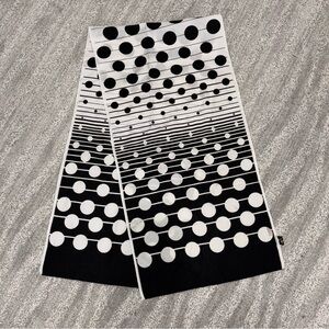VTG The Wm H Block Co. Black White Polka Dot Scarf Made In Italy Rectangle